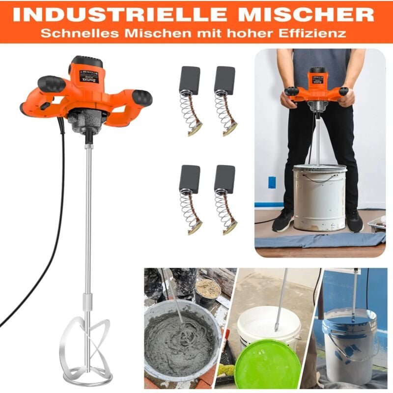 Rührwerk 3800w Rührgerät Mörtelmischer Handrührwerk Betonrührer Rührer Mischer