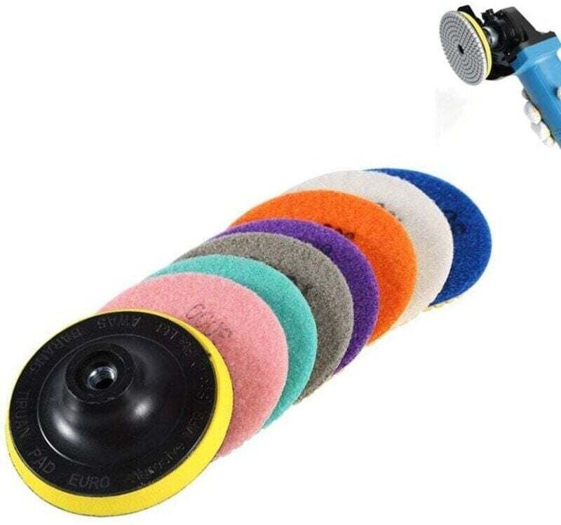 Diamantpolierscheiben, 8 Stück, 100 mm (4 Zoll), Polierpads für Beton, Granit und Marmor, für Poliermaschinen