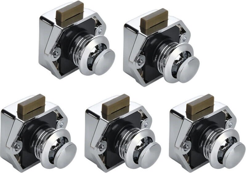 Vtizikl Lot de 5 verrous de camping-car, serrure à bouton poussoir sans clé pour camping-car, yacht, bateau, camping-car...