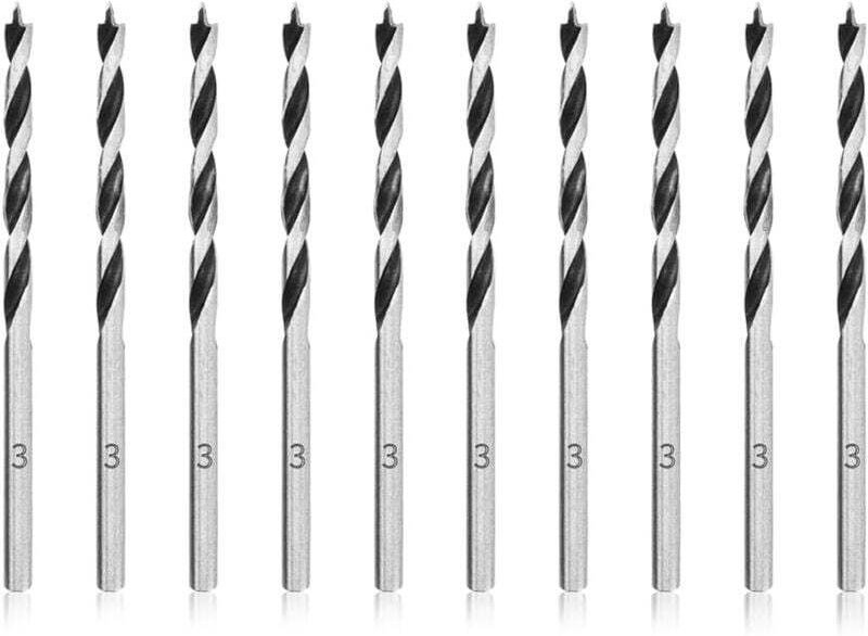 3-mm-Spiralbohrer für Holz, 10 Stück, professionelle Holzbohrer, Holzbohrer mit Zentrierspitze