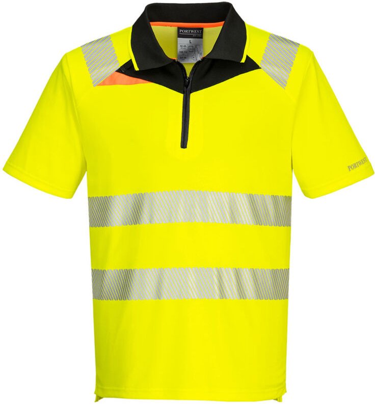 Dx4 Hochsichtbares Polo Mc - L - Gelb/schwarz - Portwest