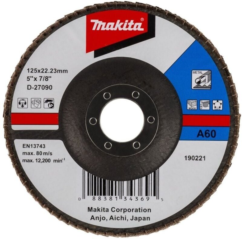 MAKITA D-27090 Aluminiumoxid-Fächerscheibe 125 mm G60