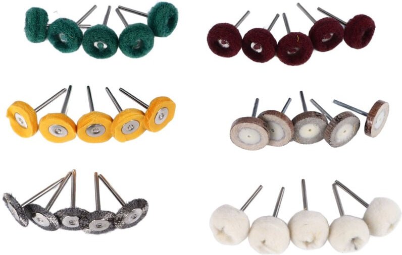 ViaGasaFamido 30-teiliges Polierscheiben-Set, verschiedene Größen und Formen, einfache Anwendung, 4-mm-Schaft, für Eisen...