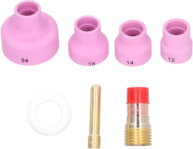 Vtizikl 7 pièces Kit de buse en céramique n ° 24/16/14/12 embouts de sablage à l'air tasses de sablage en alumine adapté...