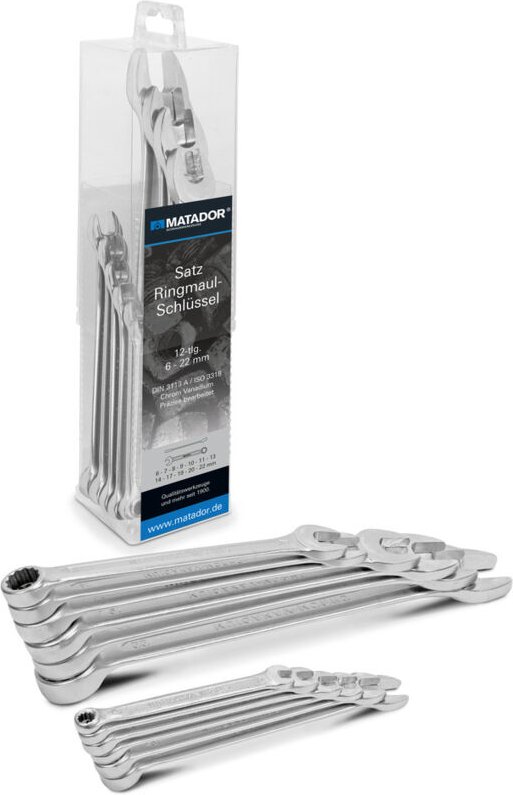 Schraubwerkzeuge 01859120 Ring-Maulschlüssel-Satz 12teilig Schlüsselweite (Metrisch) 6 - 22 - Matador