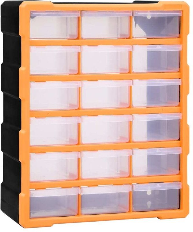 Multi-Schubladen-Organizer 18 Schubladen 38x16x47 cm Vidaxl