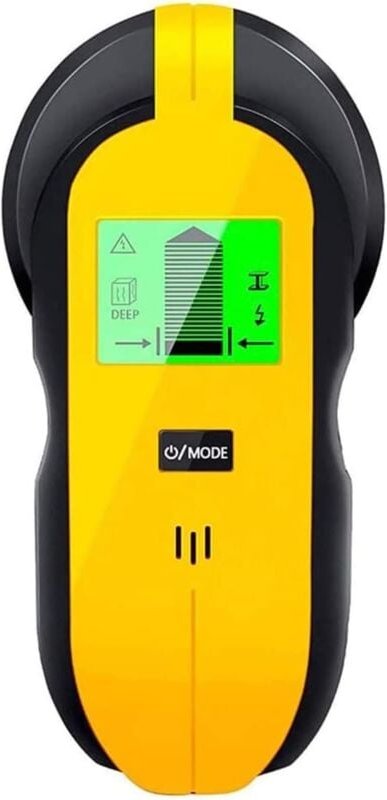 Multifunktionaler 4-in-1-Bolzensucher mit HD-LCD-Display, Wandscanner für Metall, Rohre, Holz, Stromleitungen, Wechselsp...