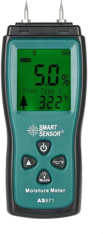 Mini Tragbares digitales LCD-Holzfeuchtemessgerät Feuchtigkeitsdetektor 2-polige Sonde Messbereich 2 % - 70 %