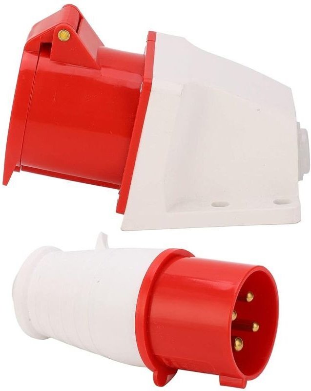 4-polige 32-A-Steckdose, Drehstromanschluss, wasserdichte Aufputz-Industriesteckdose AC 380–415 V, Steckdosen, Konverter