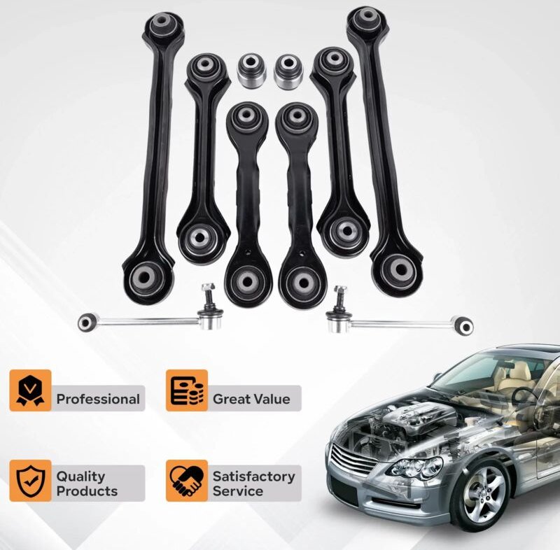 10-teiliger Hochleistungs-Hinterachs-Querlenkersatz (links und rechts) für BMW 3er E90/E91/E92/E93. Präzisionsgefertigt,...