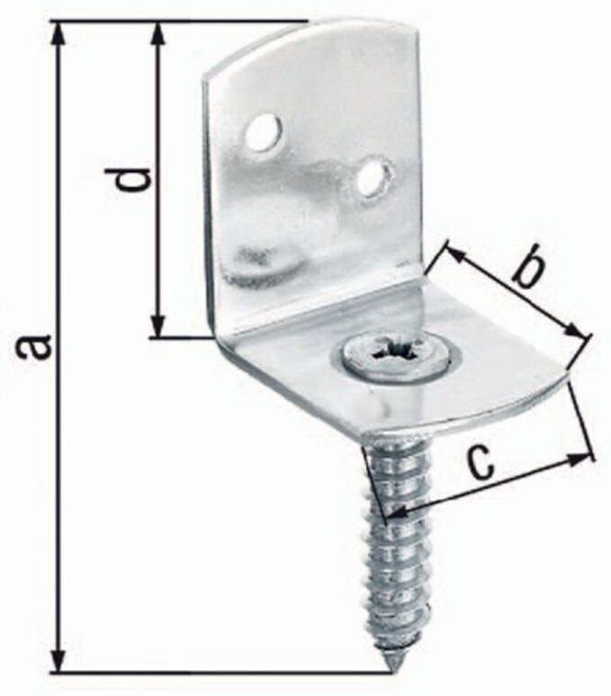 Flechtzaunhalter 83x32x30x38mm feuerverzinkt L-Form