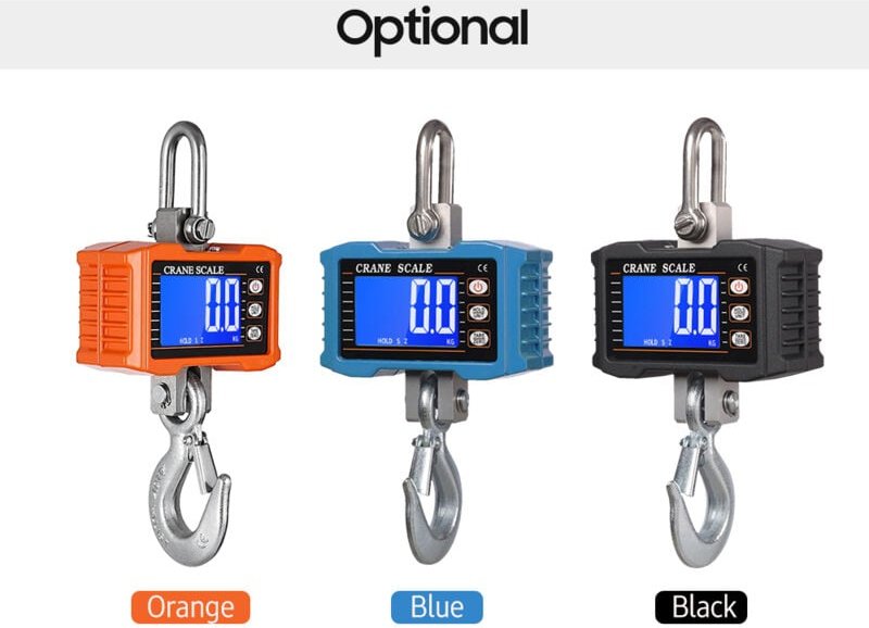 Eosnow - Digitale Hangskala 1000 kg/ 2204 lbs tragbare Hochleistungskran -lcd -Hintergrundbeleuchtung Industrial Hook Sc...
