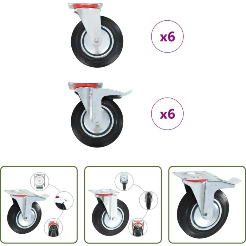 Lenkrolle 200 mm - 12 Stk. Lenkrollen 200 mm