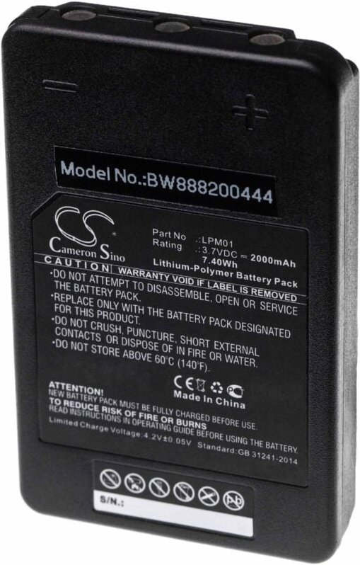 Vhbw - Akku kompatibel mit Autec lk neo Industrie-Funkfernsteuerung Fernbedienung (2000mAh, 3,7V, Li-Polymer) - Schwarz