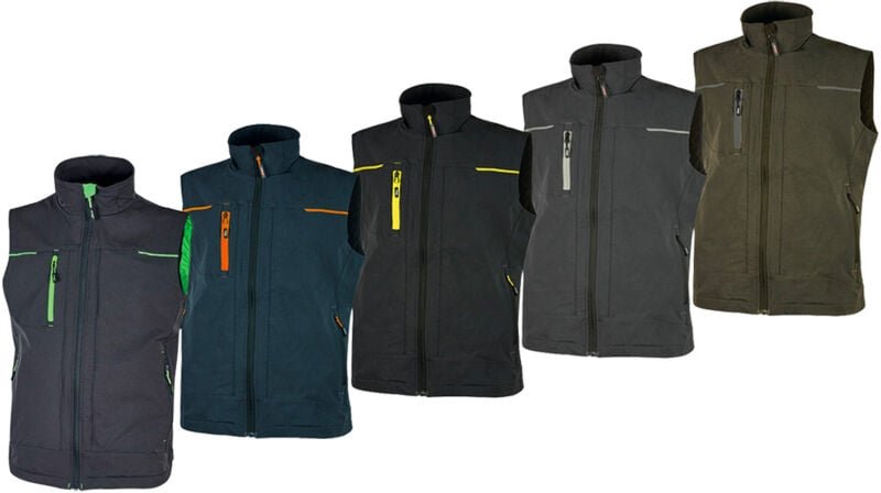 U-power - Saturn U-4 stretch Stretch-Arbeitsweste - xxl - Grau / Grün