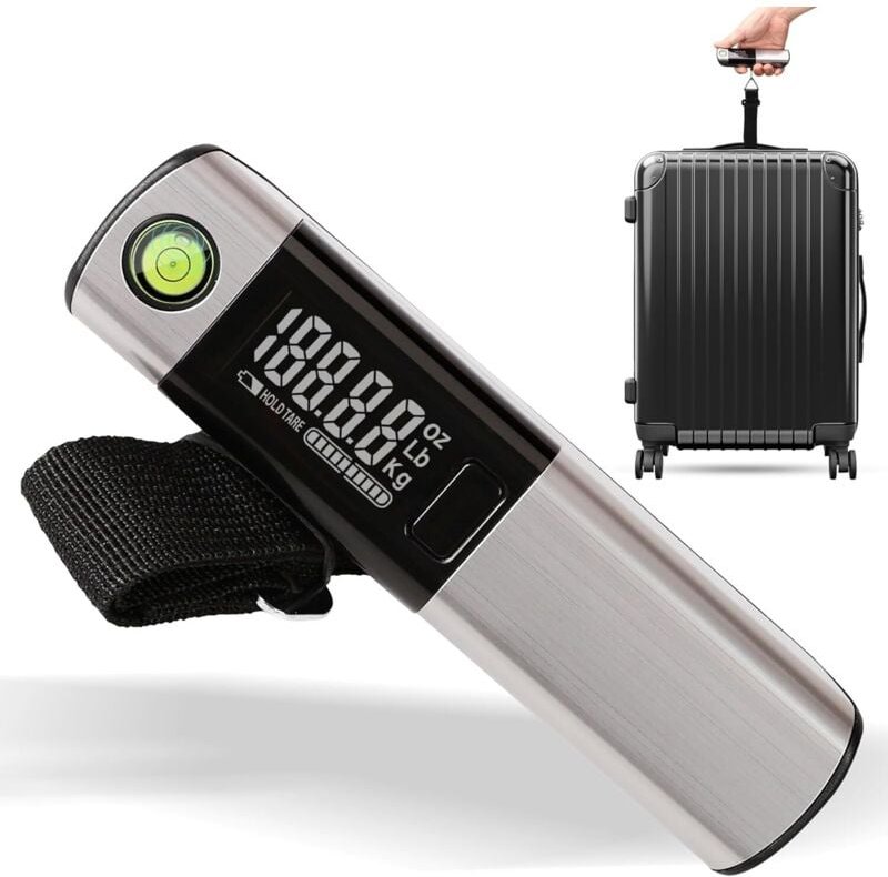 Tragbare digitale Reisewaage mit LCD-Display, 50 kg, leicht und manuell, Betrieb mit CR2032-Batterie, kompaktes und prak...