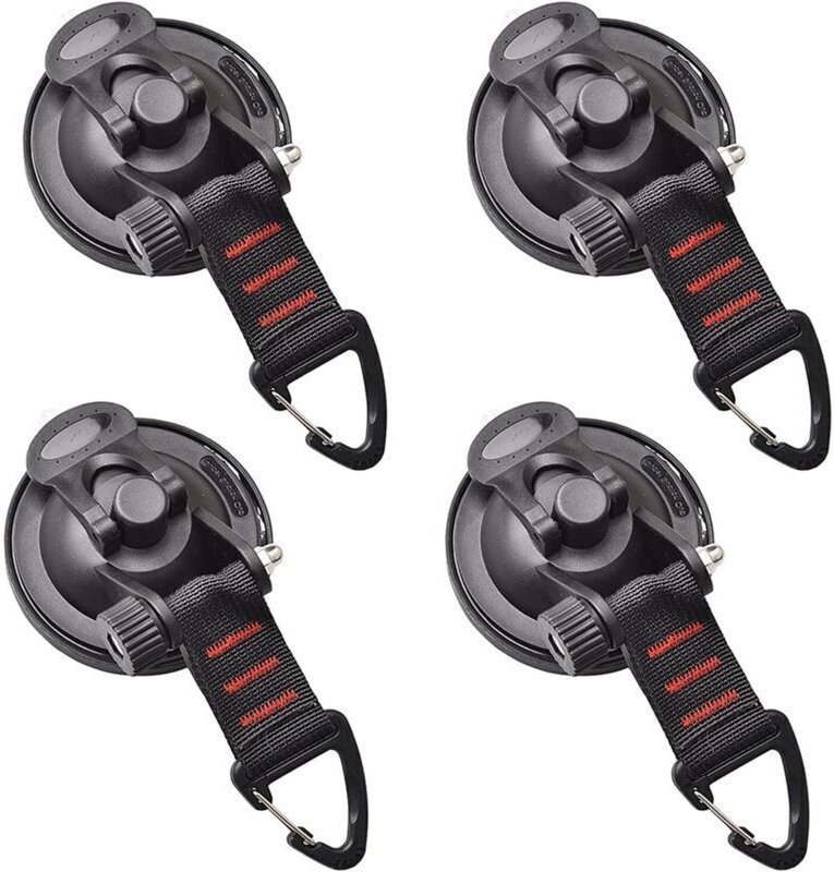 4-teiliges multifunktionales Saugnapf-Befestigungsset für Autos, Camping, Planen und Werkstätten. Enthält Saugnäpfe mit ...
