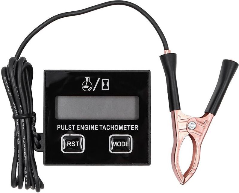 Digitaler Drehzahlmesser, induktiver Drehzahlmesser mit Betriebsstundenzähler, austauschbarer Akku für Kettensägen, Rase...