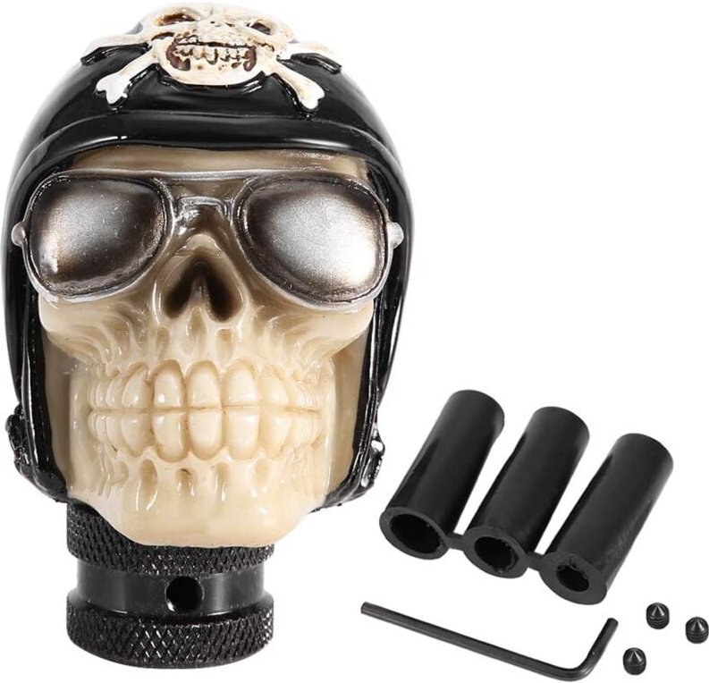 Ej.life - Auto Schaltknauf,Schaltknäufe Schaltknauf Skeleton Skull Schalthebel mit manuellem Steuerkopf Universal Totenk...