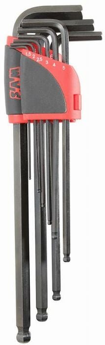 Sam Outillage - 9 extra lange Sechskant-Stiftschlüssel mit Kugelkopf 1,5 bis 10 mm sam - 67AR9AL