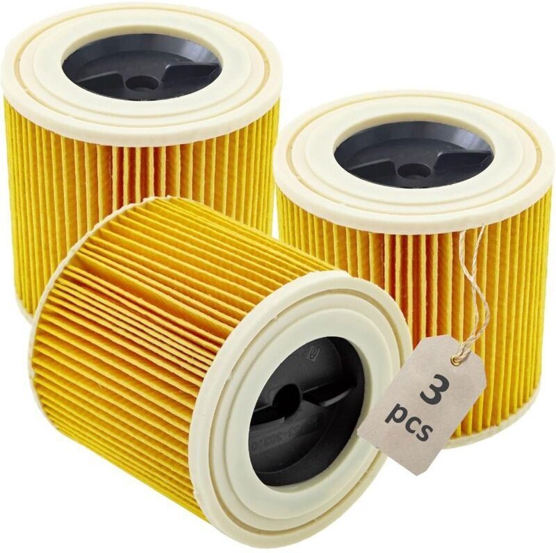 3er-Pack KFI 3310 Filterpatronen für Kärcher Nass- und Trockensauger WD 2 Plus, WD 2, WD3, WD3s, KWD 1-3, SE4001, SE4002...