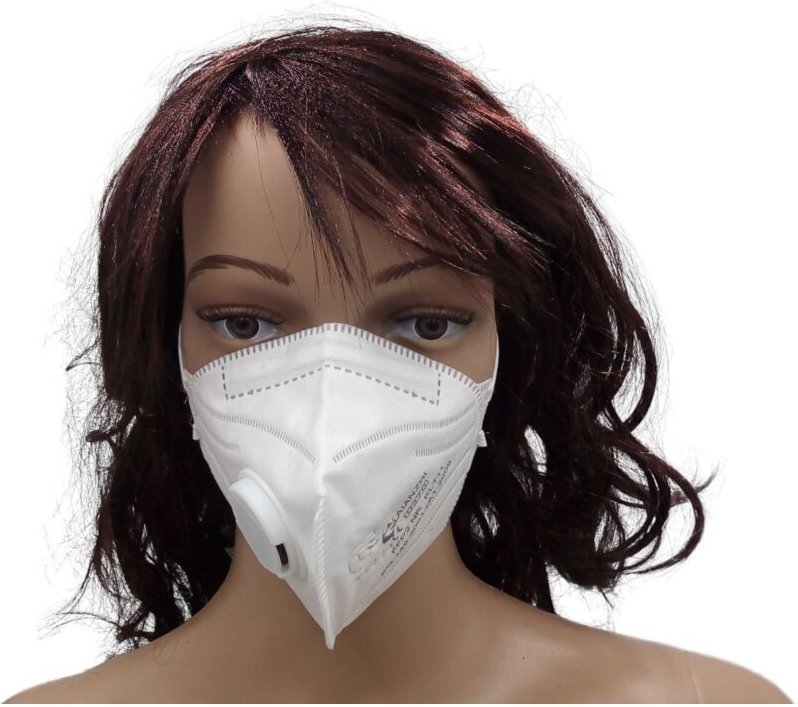 Buri - 1x Faltmaske mit Ventil Mundschutz FFP2 nr en 149:2001+A1:2009 Schutzmaske