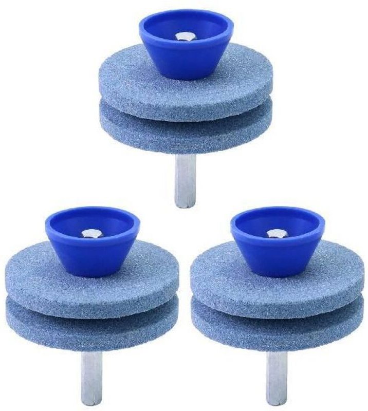 3-teiliger Rasenmähermesserschärfer, Gartengeräteschärfer, kompatibel mit elektrischen und handbetriebenen Bohrmaschinen...