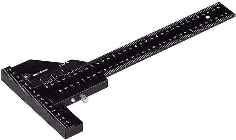 Zimmermannslineal, multifunktionales Anreißlineal für Holzarbeiten, T-förmiges Aluminiumlineal, Anreißwerkzeug, misst vo...