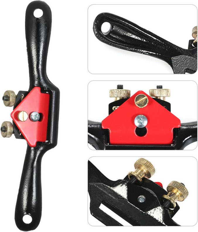 Hobel mit 23 cm Radius, einstellbarer Schnitttiefe, Metallklinge, multifunktionales Handwerkzeug für die Holzbearbeitung