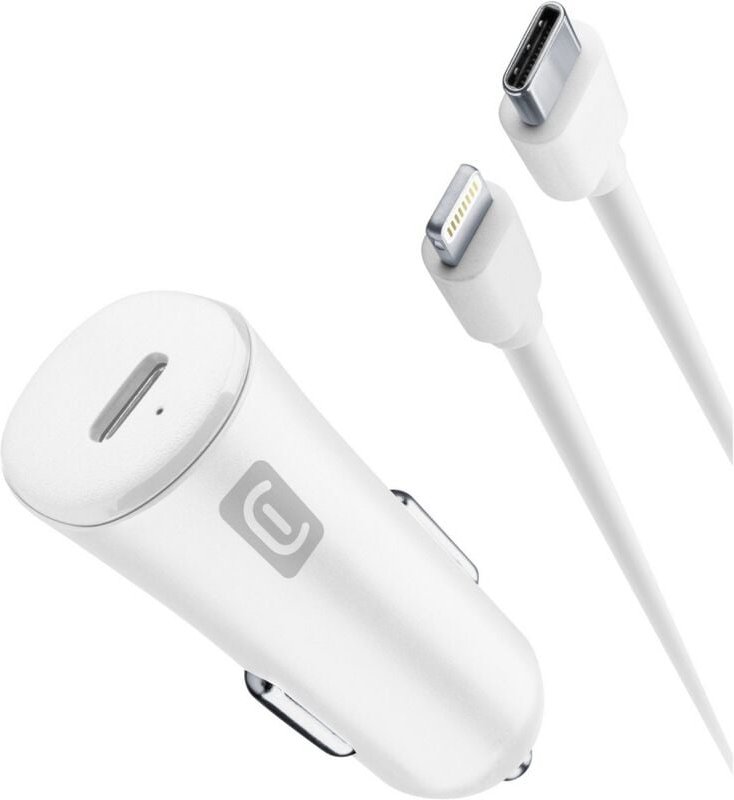 KFZ-Lader-Set 20W lightning usb Type-C inkl. Kabel für Apple Lightni - Cellularline