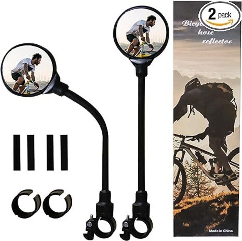 Fahrrad-Rückspiegel, Fahrrad-Rückspiegel, Lenker, konvexer Spiegel, verstellbar, drehbar, kratzfest und stoßfest, univer...