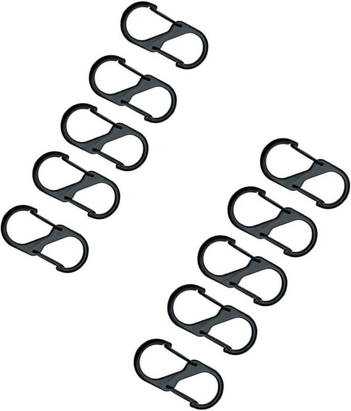 Packung mit 10 Mini-Doppelring-Karabinern, Schlüsselanhängern, langlebig, Edelstahl, Unisex, verhindern das Herunterfall...
