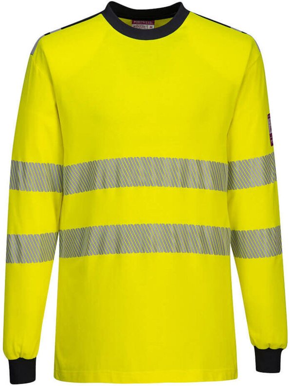 Hi-vis Flamme Widerstand T-Shirt Wx3 Farbe: Gelb/Navy Größe XXL - Portwest