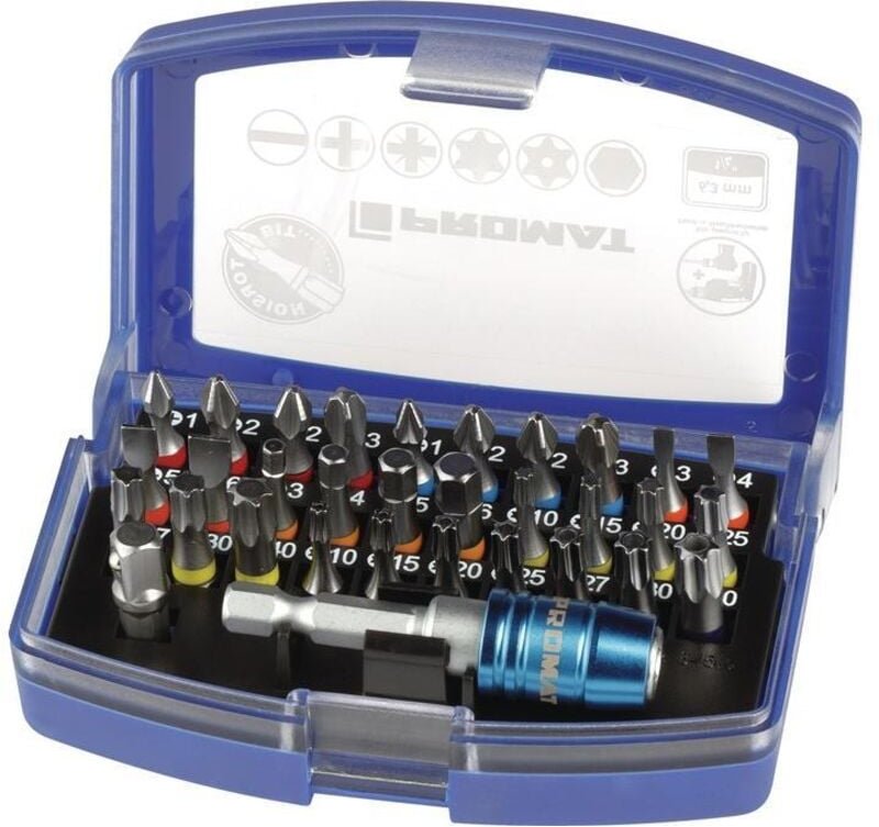 Bitsortiment Torsion 32-teilig Schlitz/PH/PZD/TX/TX-BO/6Kt.