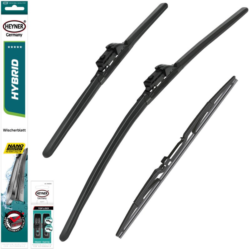 HEYNER® Scheibenwischer mit Heckwischer komp. mit SUBARU FORESTER (04.2018 - 03.2026) HYBRID Flachbalkenwischer
