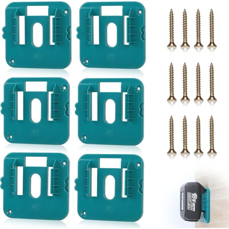 Makita 18V Batteriehalter mit 12 Schrauben, kompatibel mit Makita BL1860 BL1850 BL1840 BL1830, Blau (Batterie nicht enth...