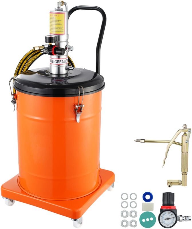 Mophorn - Fettpumpe,10,5 Gallonen (40 l).Druckluftbetriebenmit 13 Fuß langem Schlauch und Fettpresse.Pneumatische Eimerp...