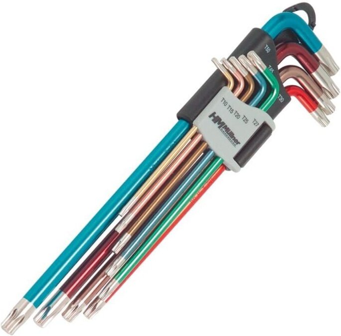 Winkelschraubendreher-Satz farbig tx 10-50