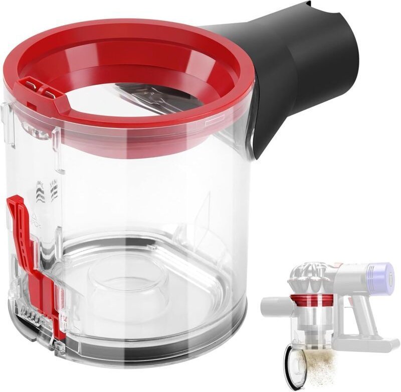 Hochwertiger, transparenter Staubbehälter für Dyson V7/V8 Staubsaugerzubehör, Dyson Ersatzteile – Schmutzkontrolle leich...