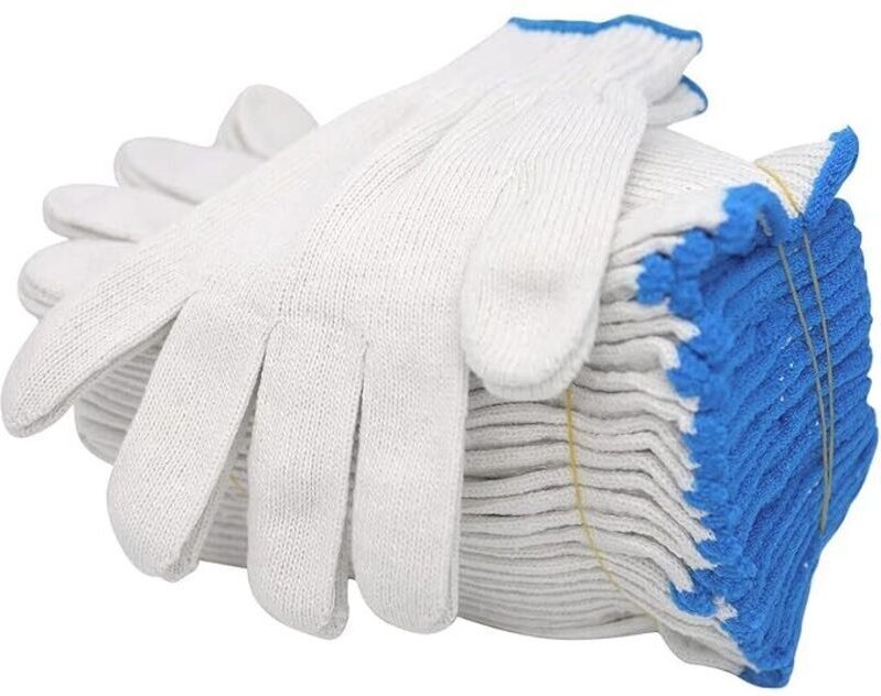 12 Paar (24 Stück) Nylon-Arbeitshandschuhe, Sicherheitshandschuhe, gestrickt, leicht, dick, elastisch, Schutzhandschuhe