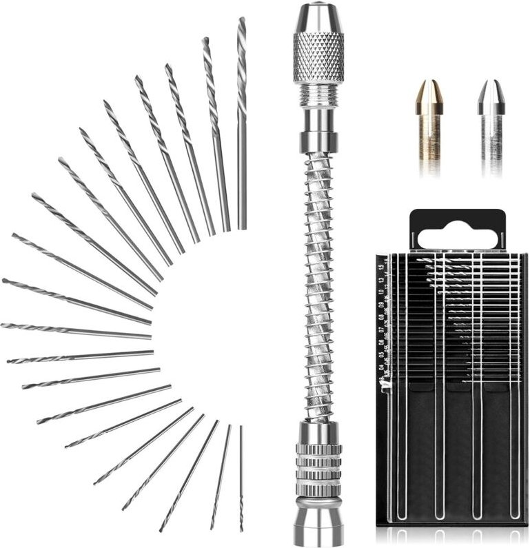 Master 21-teiliges Mini-Bohrer-Set, 0,3–1,6 mm Mikrobohrer, Fräser für Heimwerker, Schmuck, Holz, Harz - Lntyq