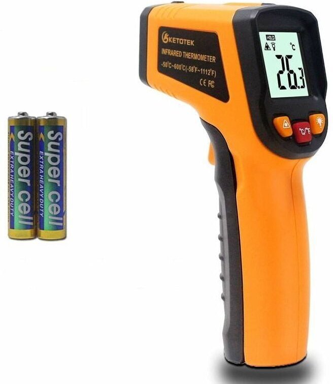 Thermomètre Infrarouge Laser Professionnel Pistolet Thermomètre Numérique Mesure de Température -50 à 600°C Laser Pointe...