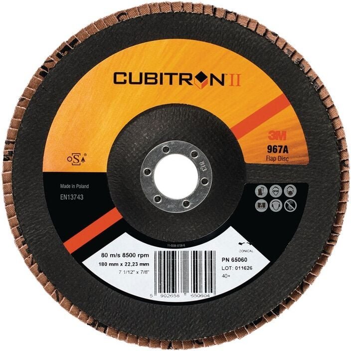 3M - 65055 Fächerscheibe Cubitron ii 967A d. 125 mm Körnung 60 konisch inox Kerami