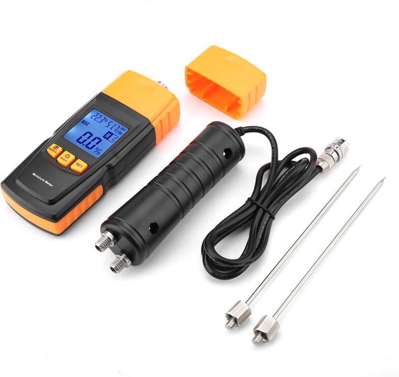 Verstellbarer Feuchtigkeitsmesser aus Holz, einfacher und praktischer Feuchtigkeitsmesser aus Massivholz für Bambus, Hol...