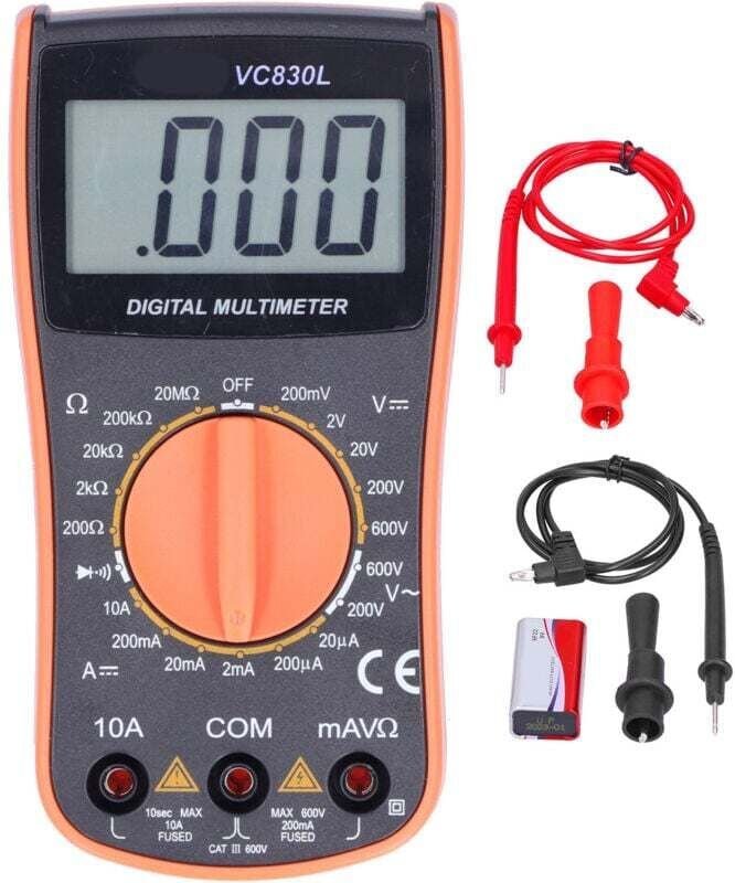 Multimètre Numérique Automatique Mini Précise avec Buzzer Test de Tension Courant Résistance