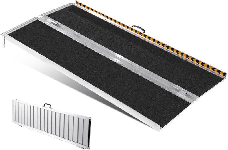 VEVOR Tragbare Rollstuhl-Rampe, 182,88 cm 363 kg Kapazität, Anti-Rutsch-Aluminium Folding Threshold Rampe faltbare Mobil...