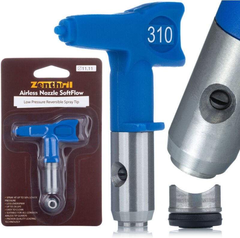 Zenthril SoftFlow 310 – Niederdruck Lackierdüse 15 cm Sprühbreite, 80-140 bar Für Beizen, Lacke, Öle Ersatzkompatibel mi...