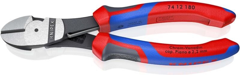 74 12 180 Werkstatt Kraft-Seitenschneider mit Facette 180 mm - Knipex