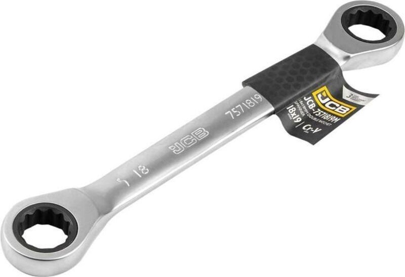 Ratsche JCB 18x19mm metallisch Chrom Vanadium Stahl
