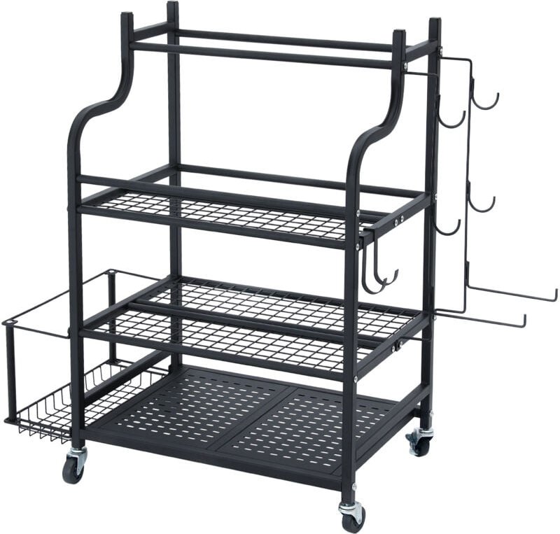 Mophorn Yogamatten-Aufbewahrungsregal – Stahl-Organizer mit Pulverbeschichtung, Haken und Rädern. Ideal zur Aufbewahrung...